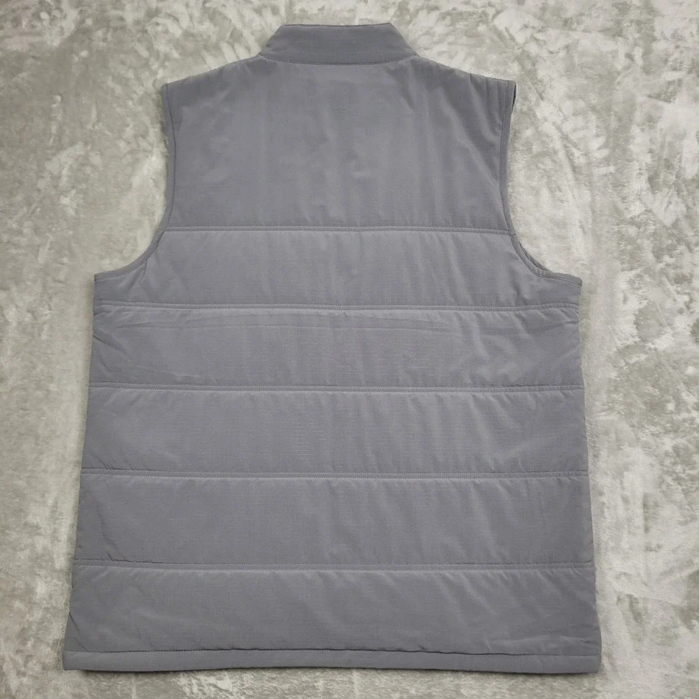Travis Mathew Quilted Puffer Vest Mens Gray 2XL Full Zip Insulated Pockets